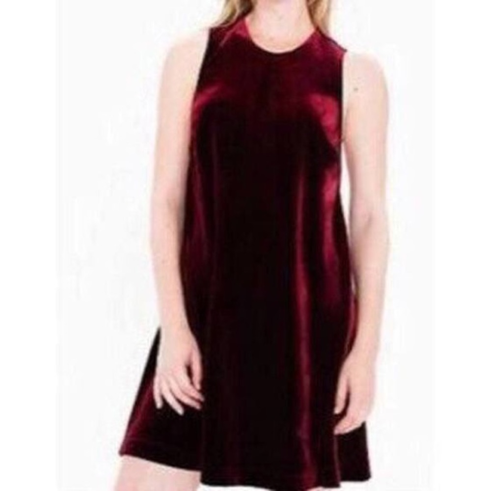 American apparel red velvet dress sleeveless